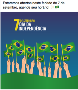 criatividade dia da independência salão de beleza